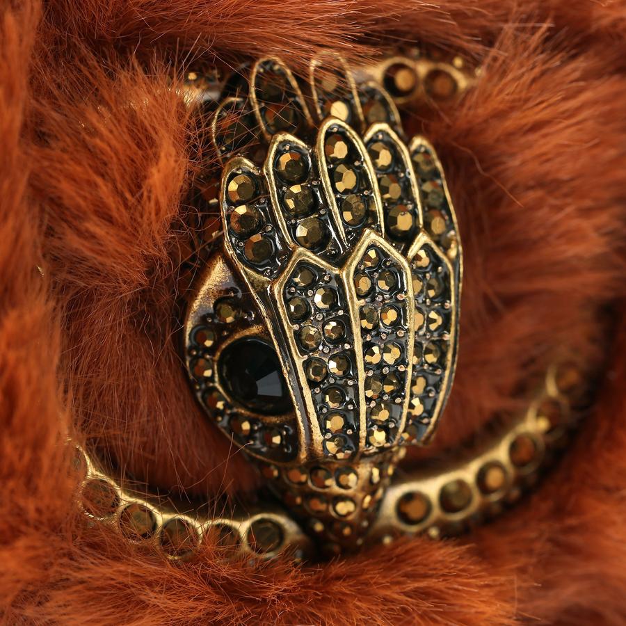 MICRO CHELSEA SADDLE Brown Faux Fur Cross Body Purse by KURT