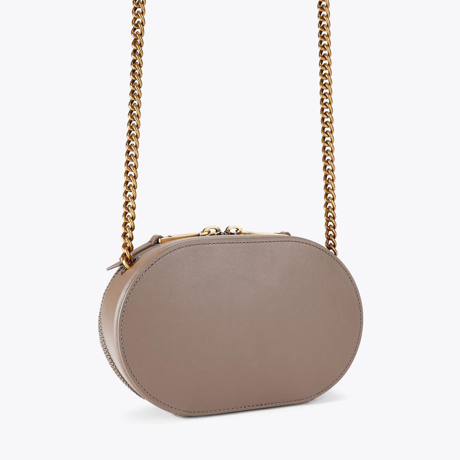 SM CHELSEA CAMERA BAG Taupe Leather Chelsea by KURT GEIGER LONDON