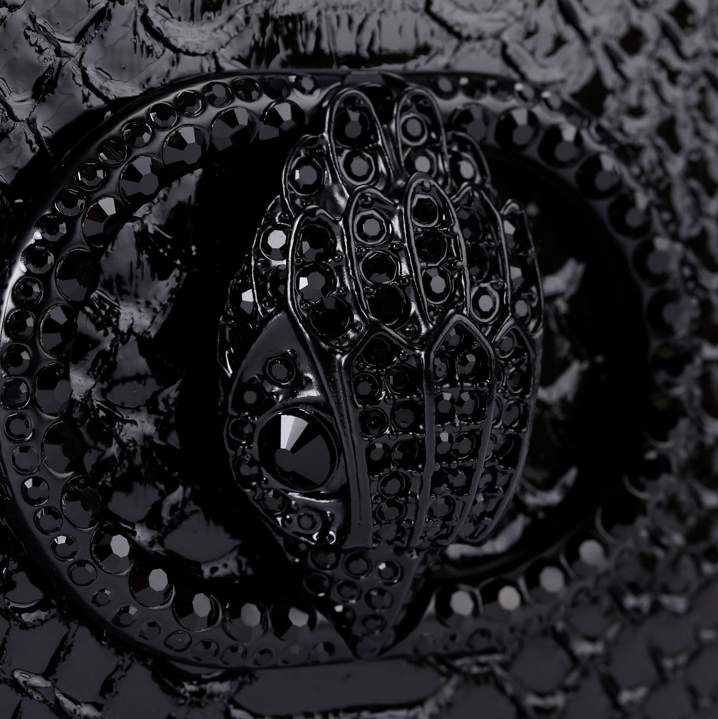 Chelsea Camera Bag Black Lizard | Kurt Geiger