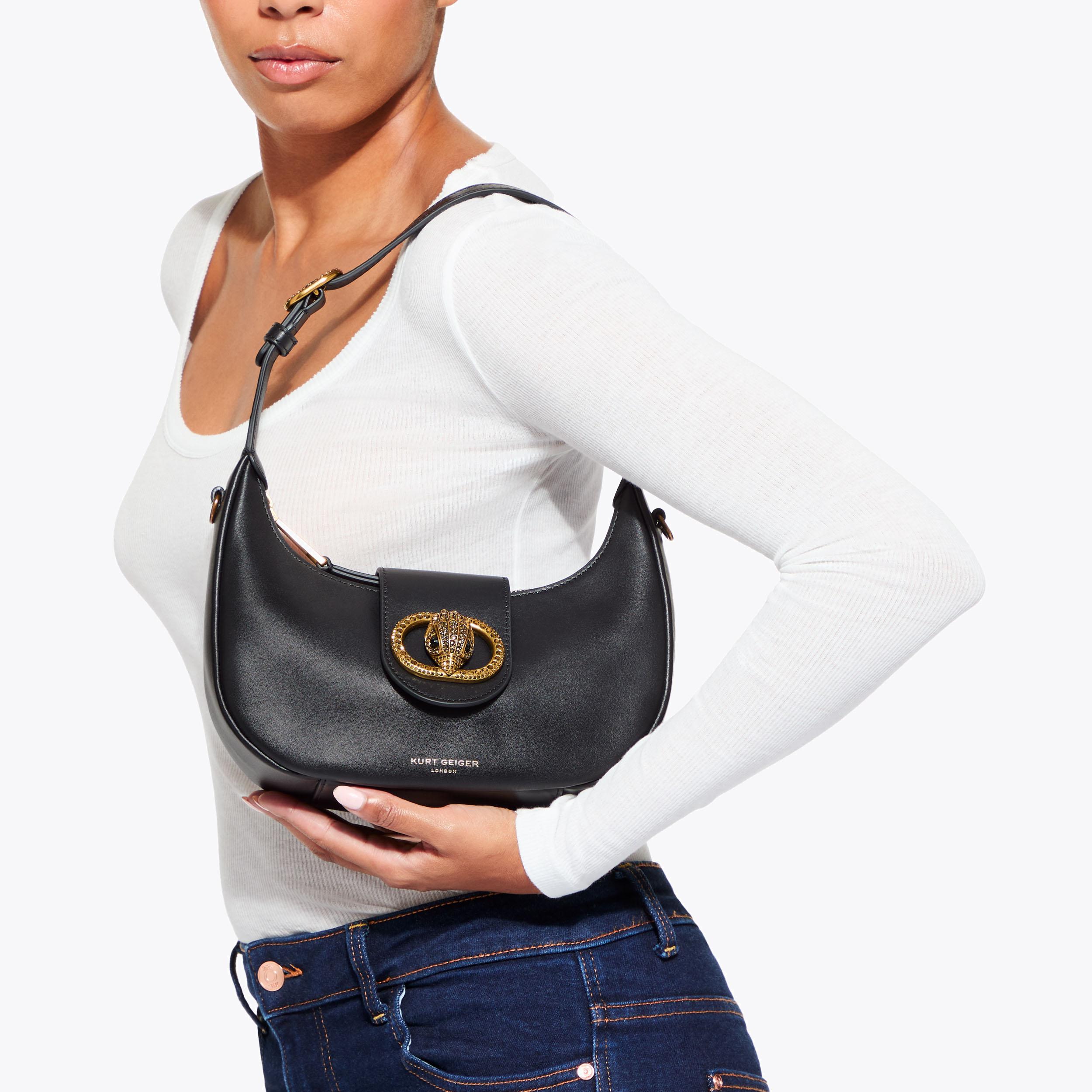 SM CHELSEA HOBO Black Leather Hobo Purse by KURT GEIGER LONDON