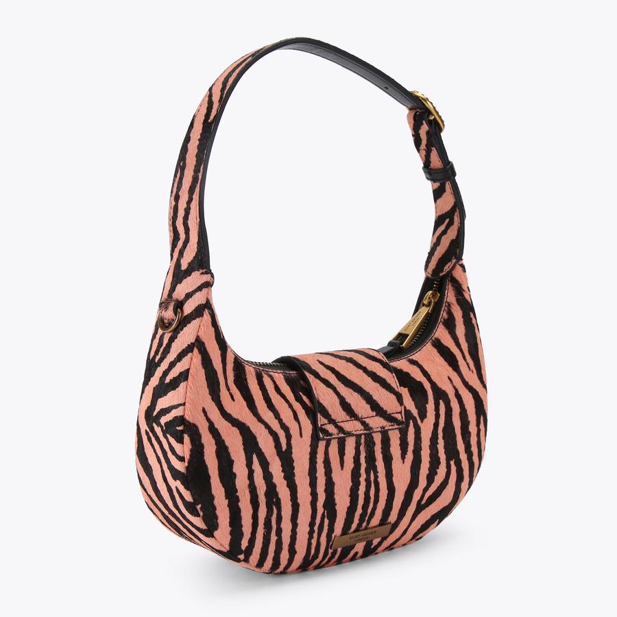 SM CHELSEA HOBO Pink Zebra Shoulder Bag by KURT GEIGER LONDON