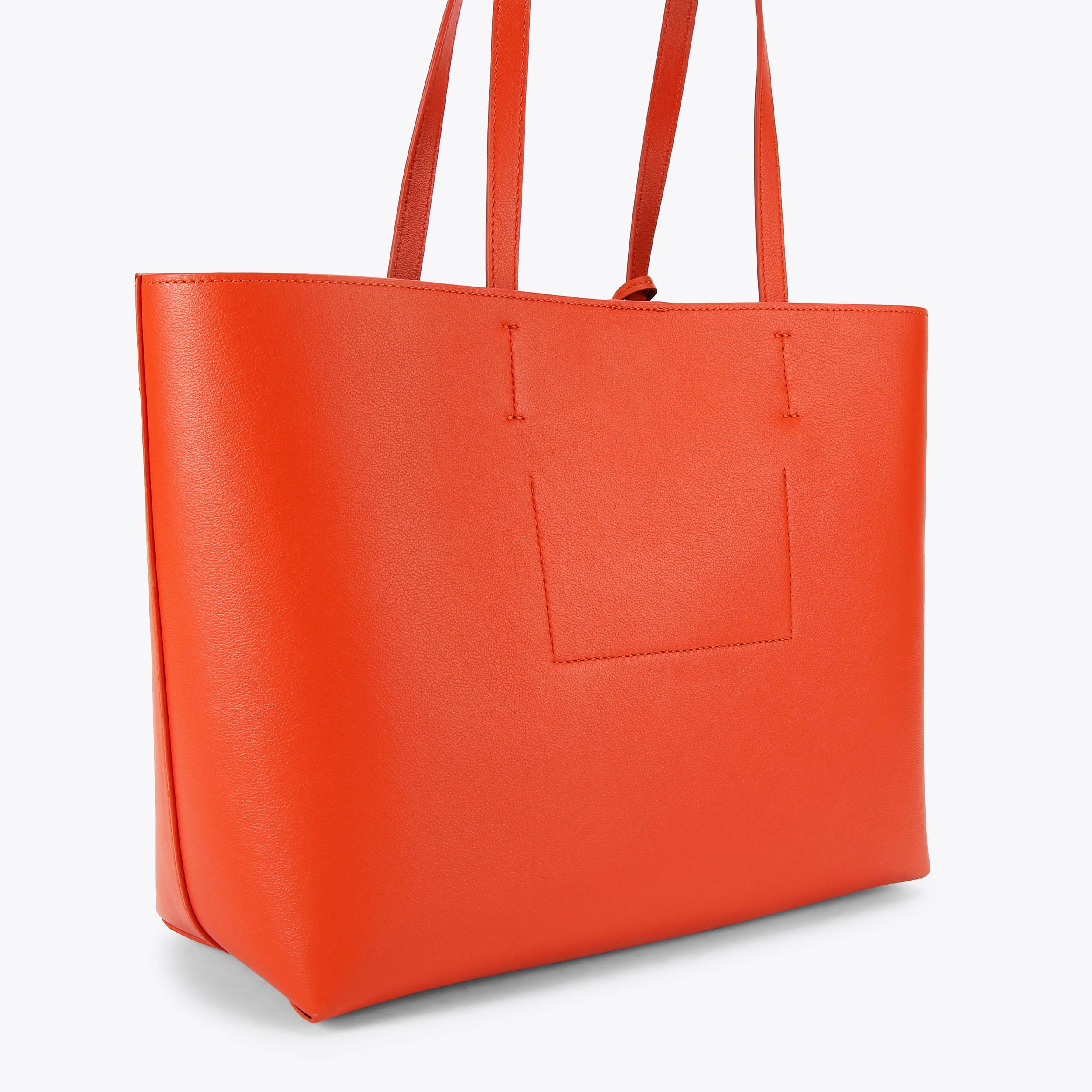 CHELSEA SHOPPER BAG Orange Leather Shopper Tote Purse by
