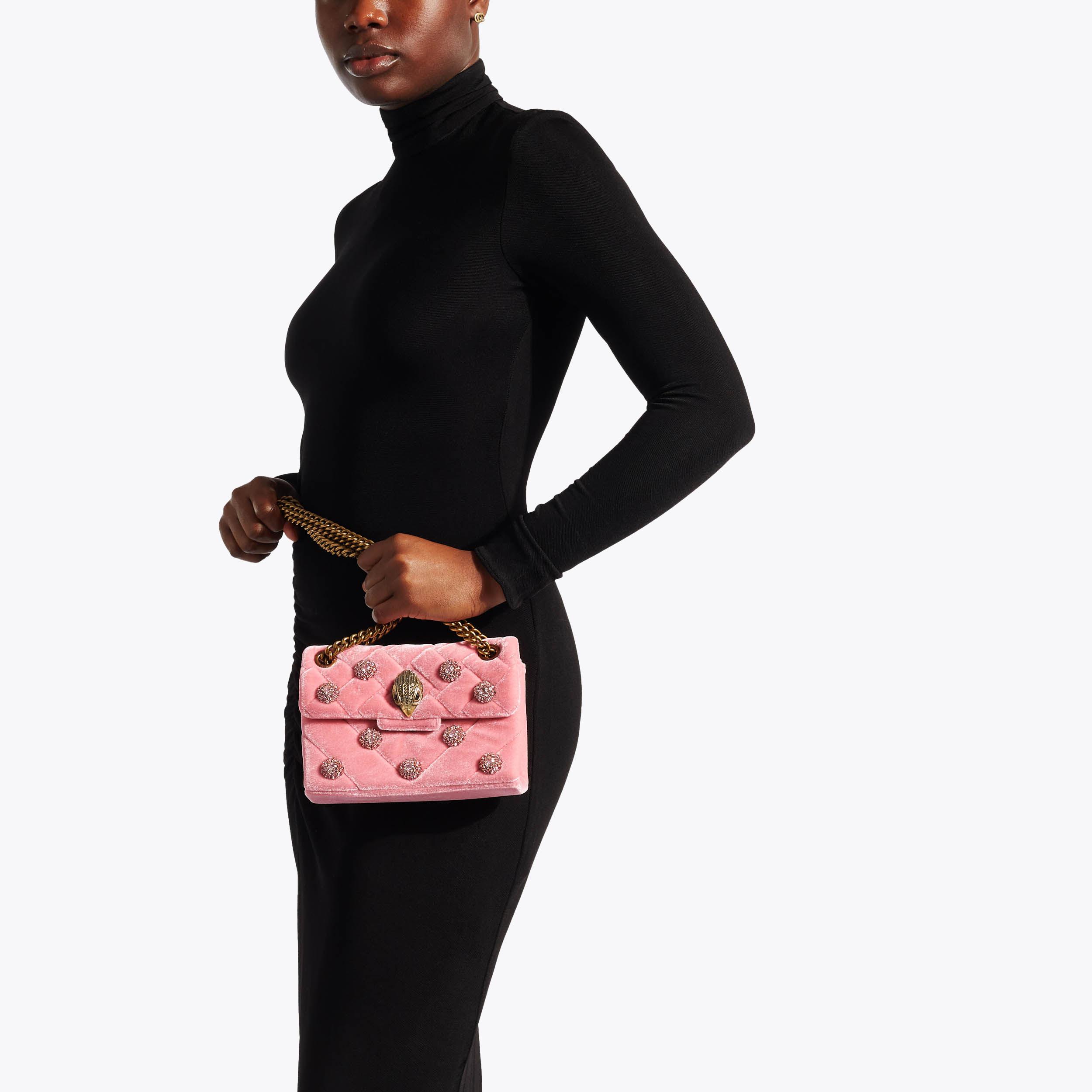 ★hai★ Little Velvet Bag Pink VELVET MINI KENSINGTON Pink Velvet Mini Cross Body Bag by