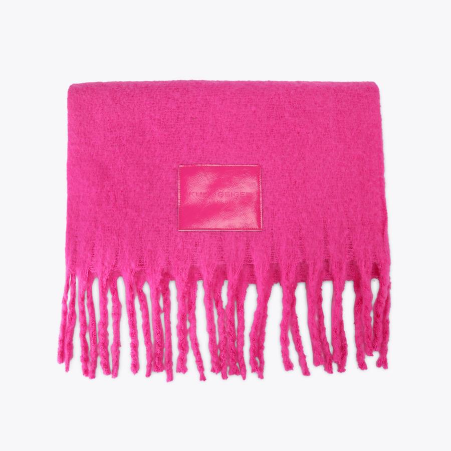 YARNDYE SCARF Neon Pink Fabric Scarf by KURT GEIGER LONDON YARNDYE SCARF Neon Pink Fabric Scarf by KURT GEIGER LONDON