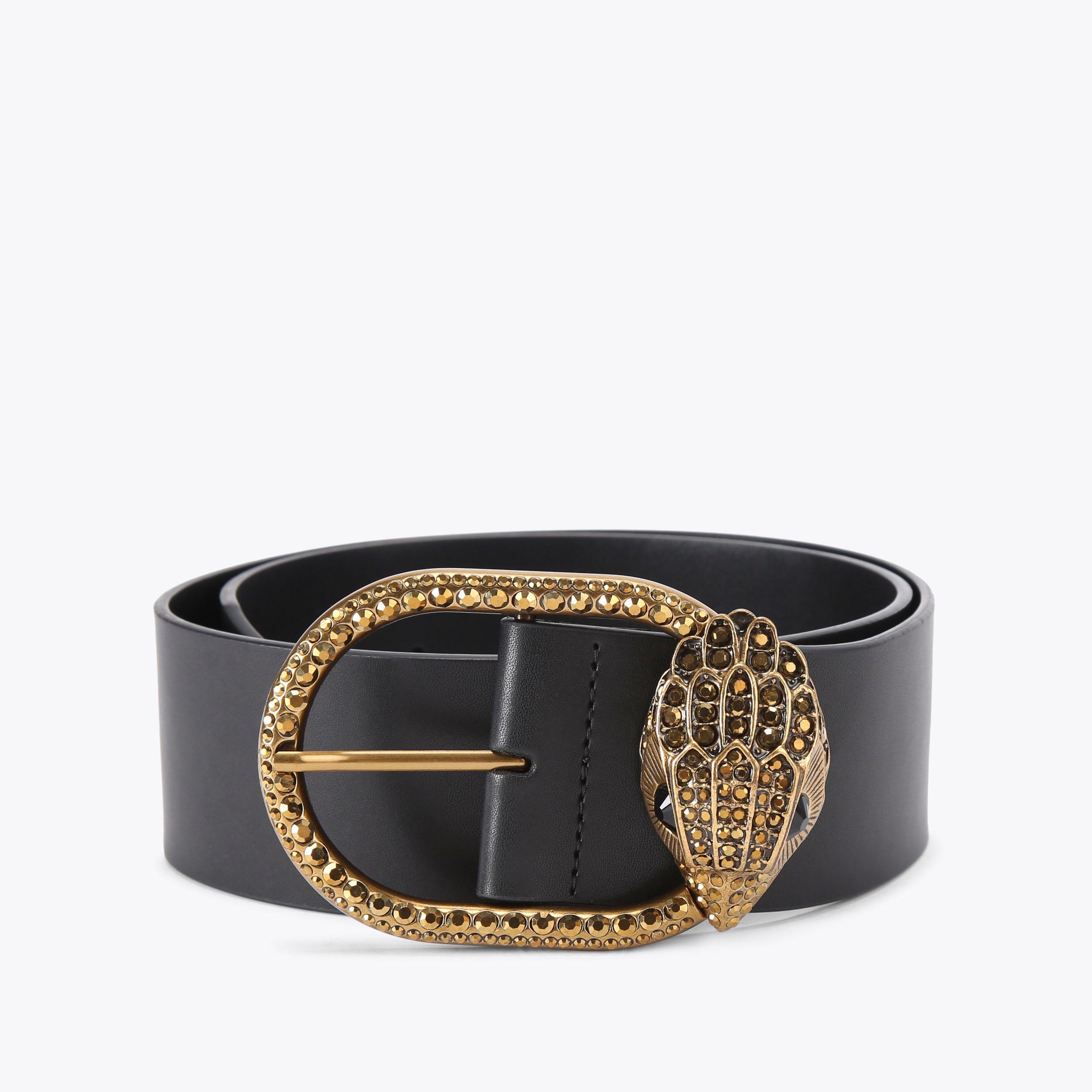 Mayfair 60 Black Leather Belt | Kurt Geiger
