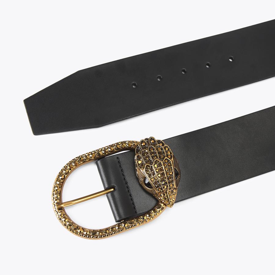 Mayfair 60 Black Leather Belt | Kurt Geiger