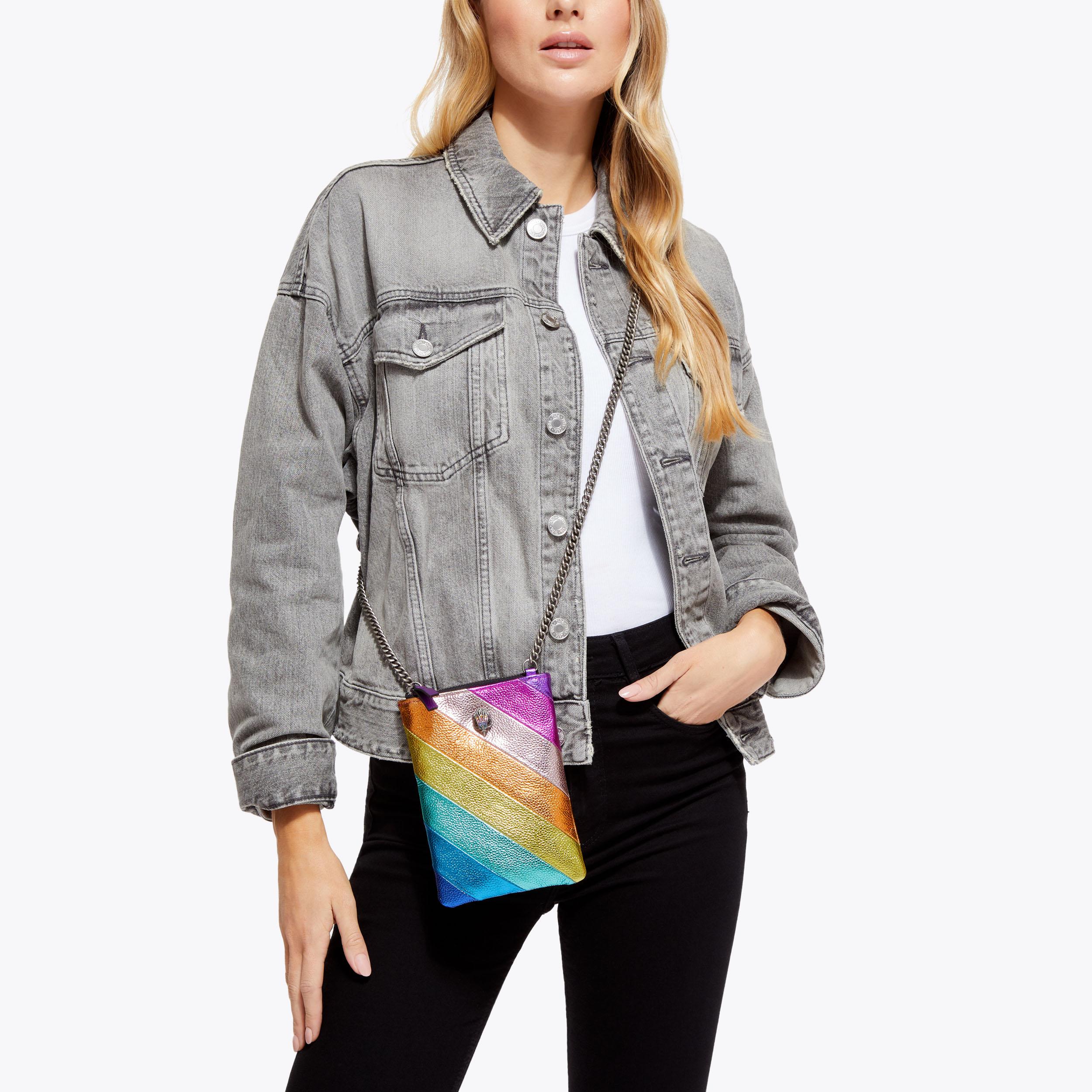 KENSINGTON PHONE XBODY Rainbow Stripe Leather Phone Case by KURT