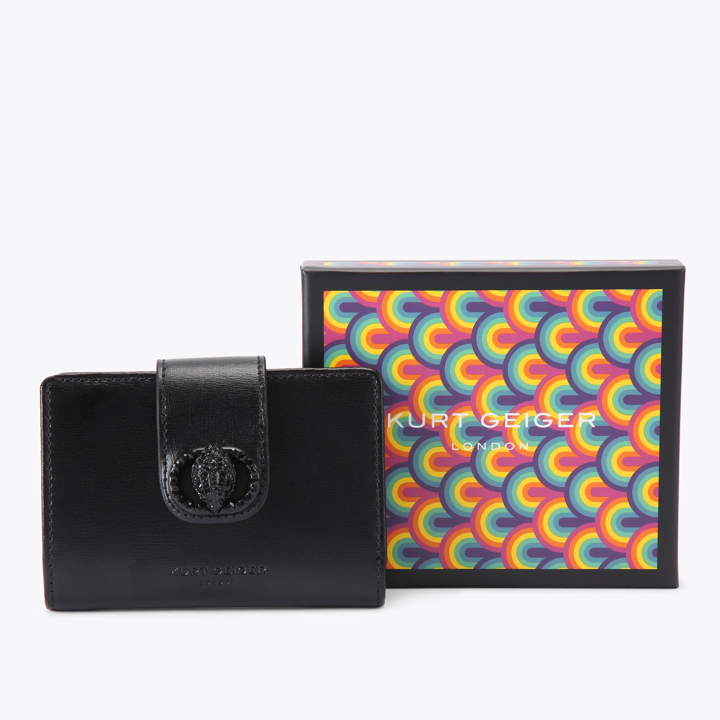 CHELSEA FOLD WALLET DR Black Flap Over Wallet by KURT GEIGER LONDON