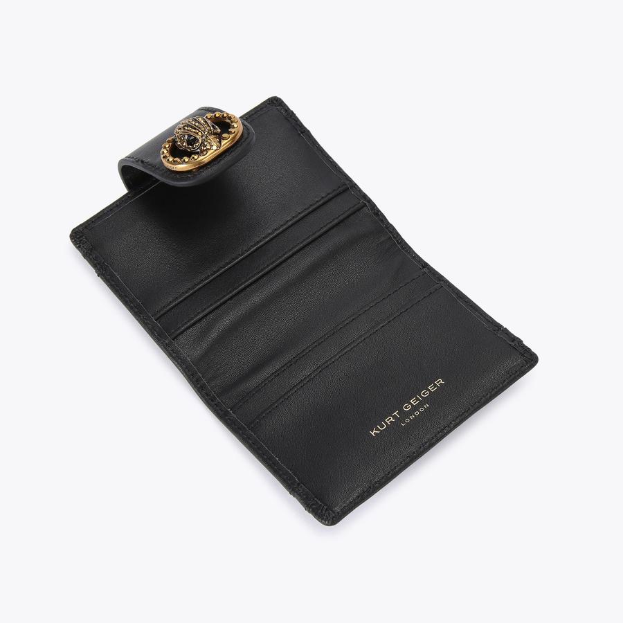 Chelsea Multi Card Black Leather Holder | Kurt Geiger