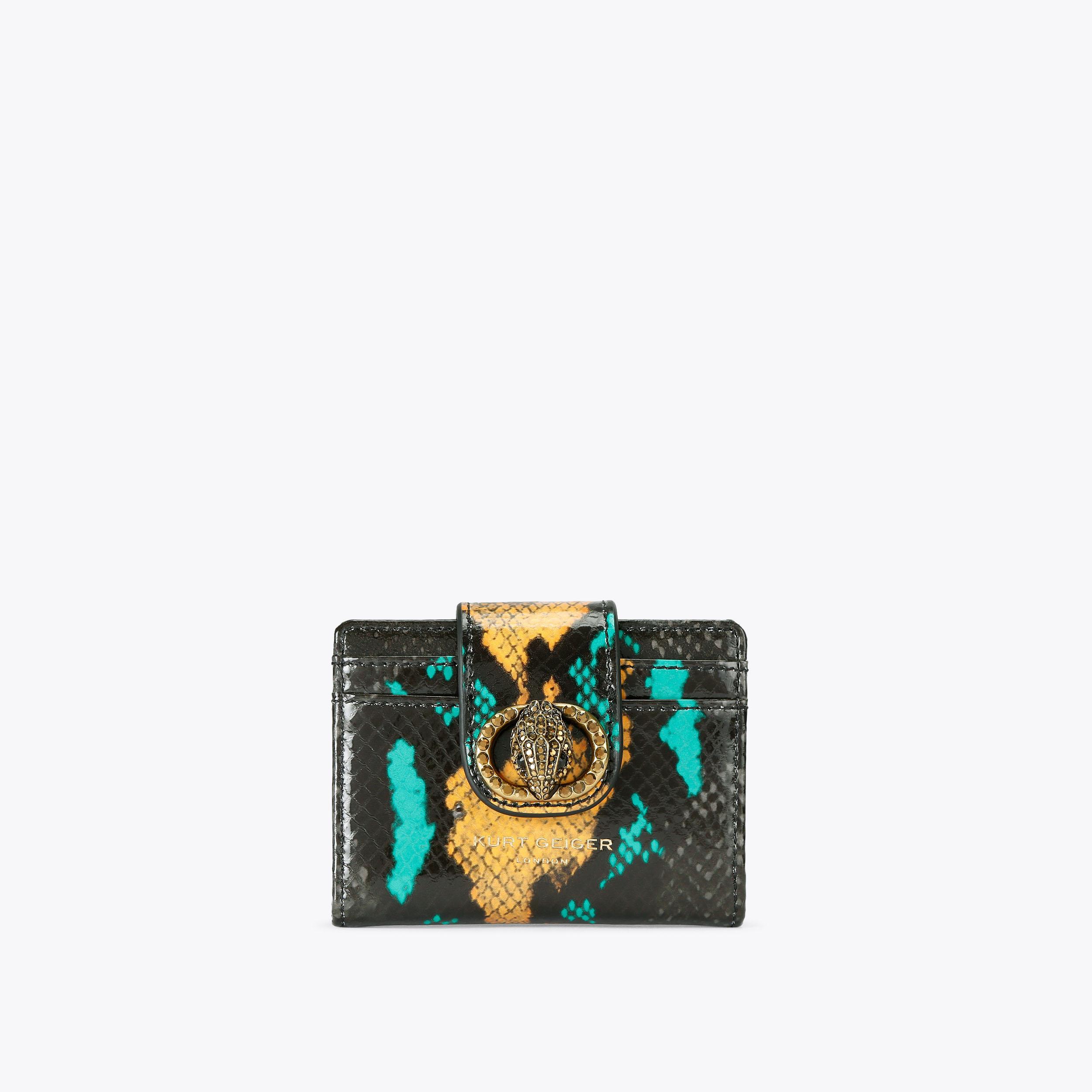 Chelsea Multi Card Holder Black Green Purse | Kurt Geiger