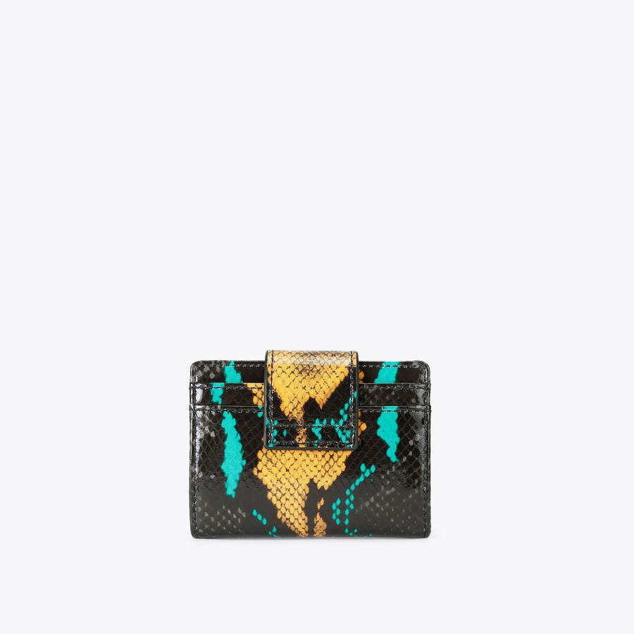 Chelsea Multi Card Holder Black Green Purse | Kurt Geiger