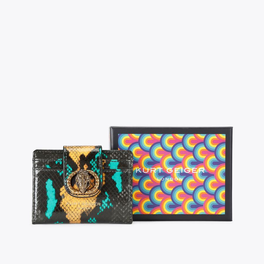 Chelsea Multi Card Holder Black Green Purse | Kurt Geiger