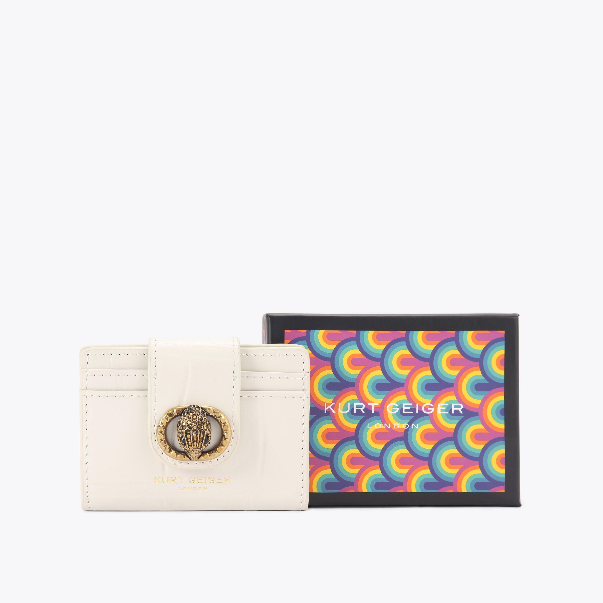 CHELSEA MULTI CARD Bone Croc Wallet by KURT GEIGER LONDON