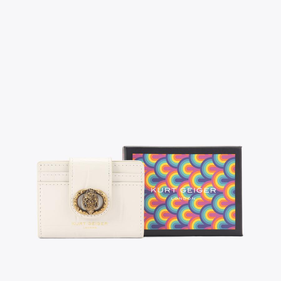 CHELSEA MULTI CARD Bone Croc Wallet by KURT GEIGER LONDON