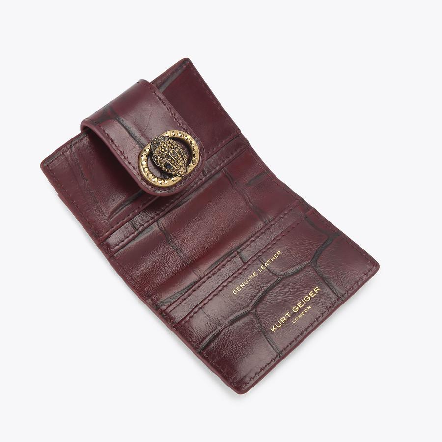CHELSEA MULTI CARD Wine Leather Strap Around Wallet by KURT GEIGER