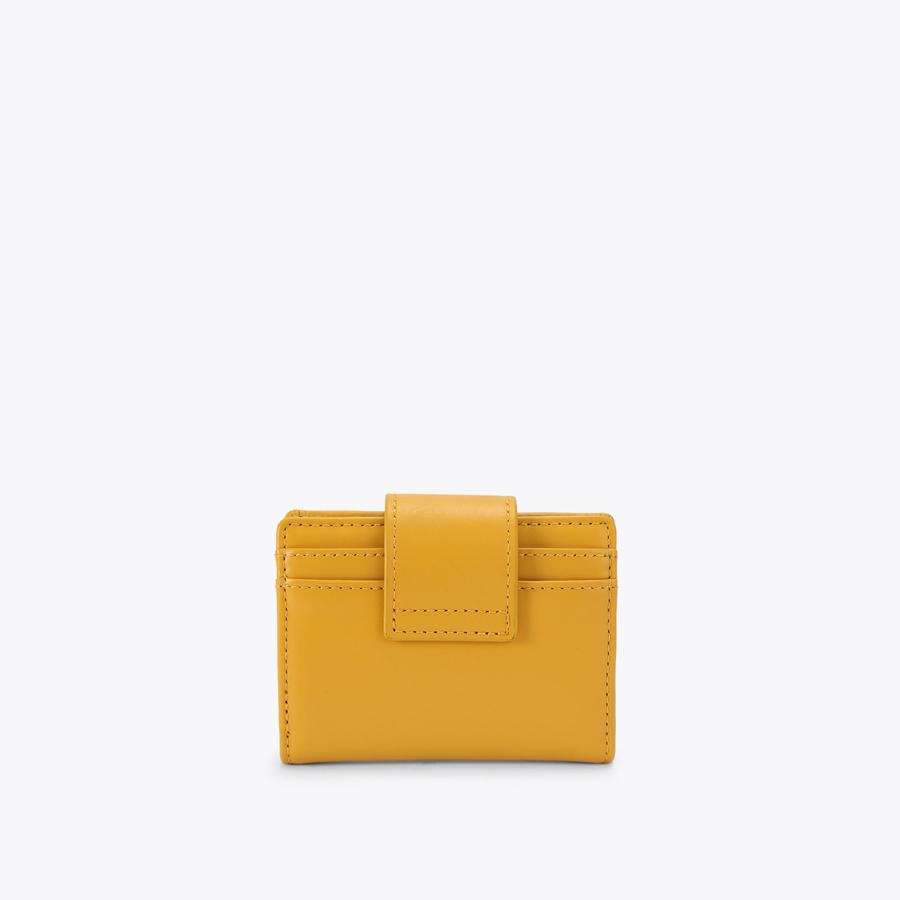 CHELSEA MULTI CARD Mustard Leather Card Holder by KURT GEIGER LONDON
