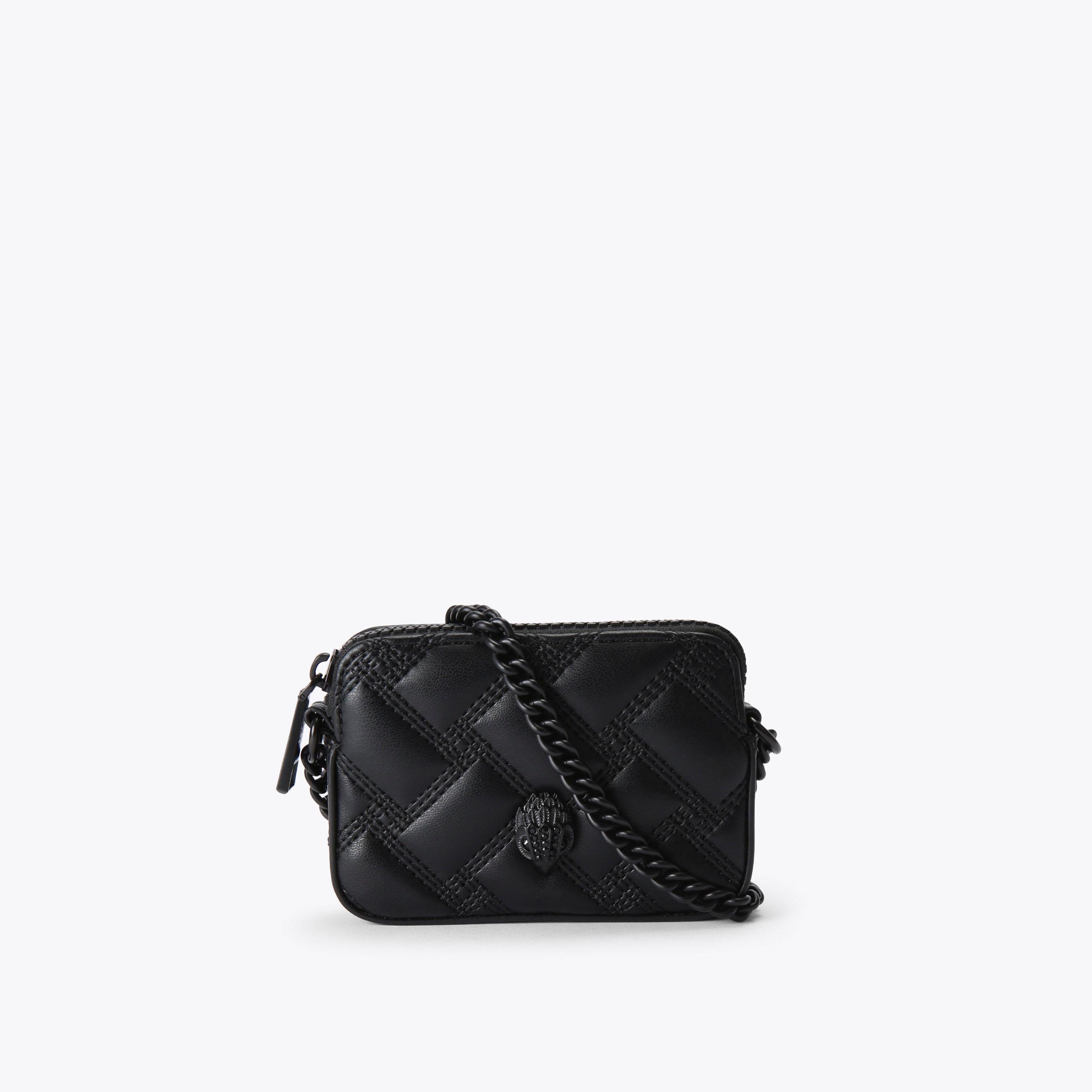 【Mukai】CathKidstonLondonMiniRucksack 3ZIP KENSINGTON CAMERA Black Leather Camera Purse by KURT