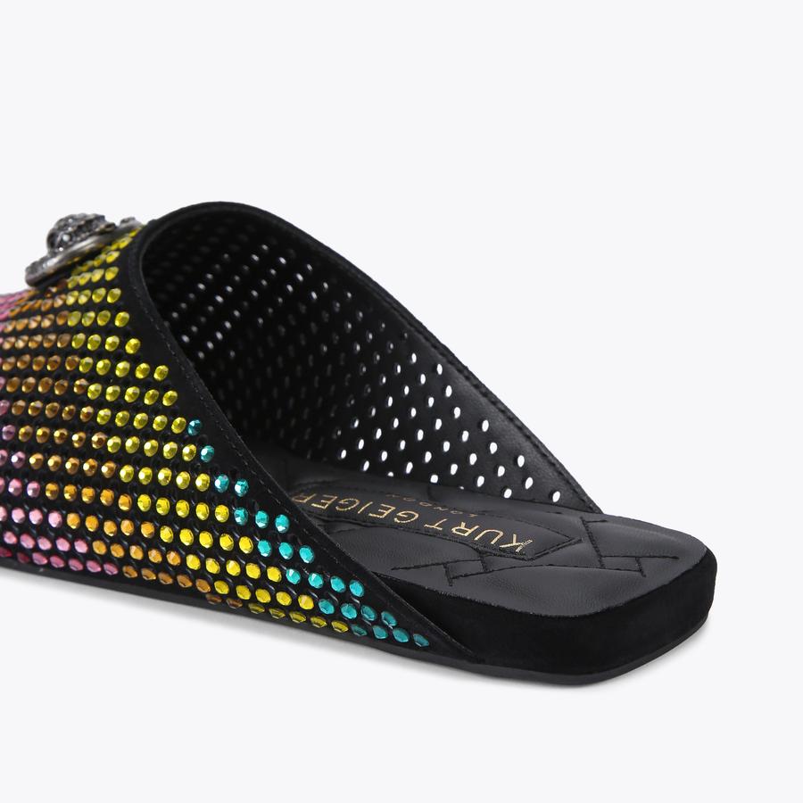 シェリエ　sheller Graphcheckwrapculottes CHELSEA SLIDER Rainbow Crystal Slides by KURT GEIGER LONDON