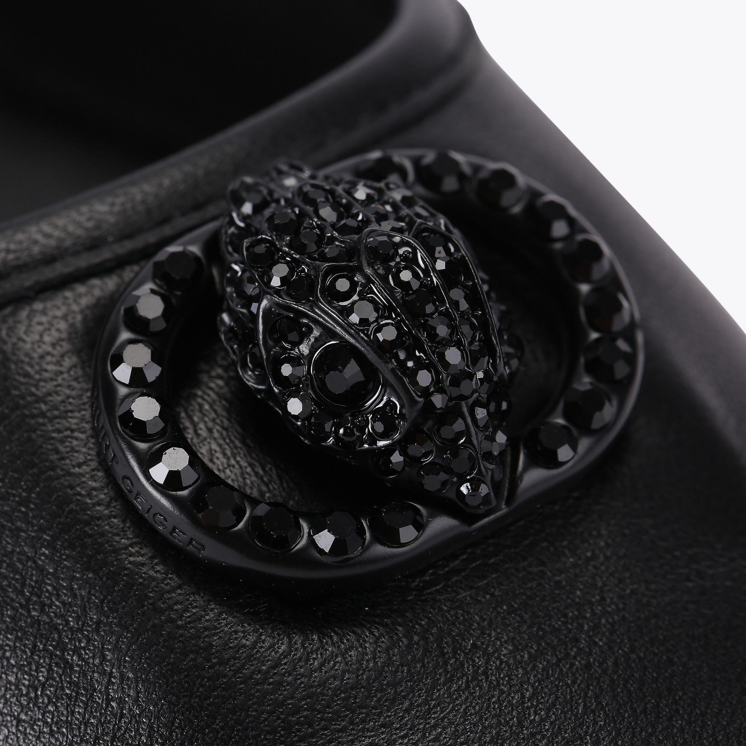 Chelsea Black Square Toe Ballet Flats | Kurt Geiger