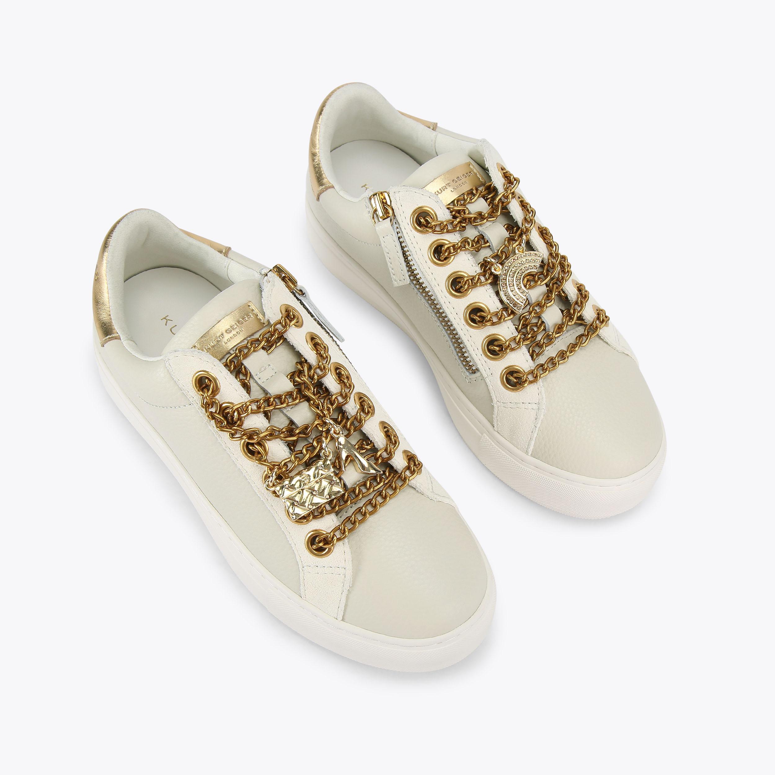 LANEY CHARM Bone Statement Lace Sneaker by KURT GEIGER LONDON