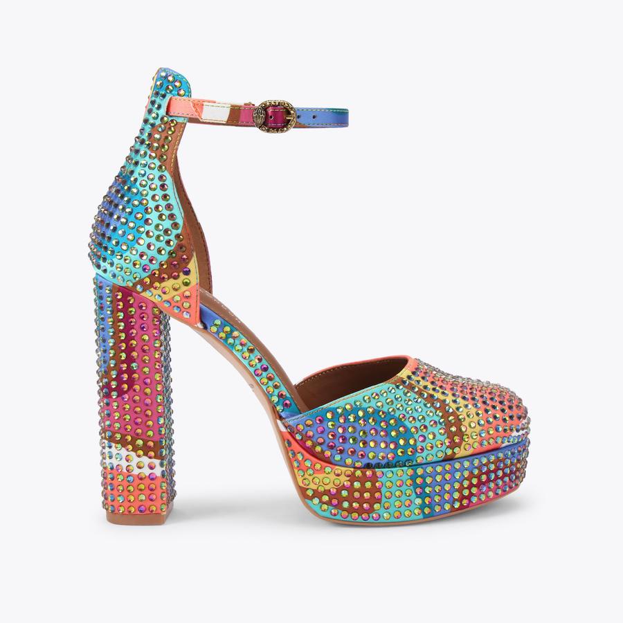 SHOREDITCH PLATFORM COURT Rainbow Wave Platform Court Sandal