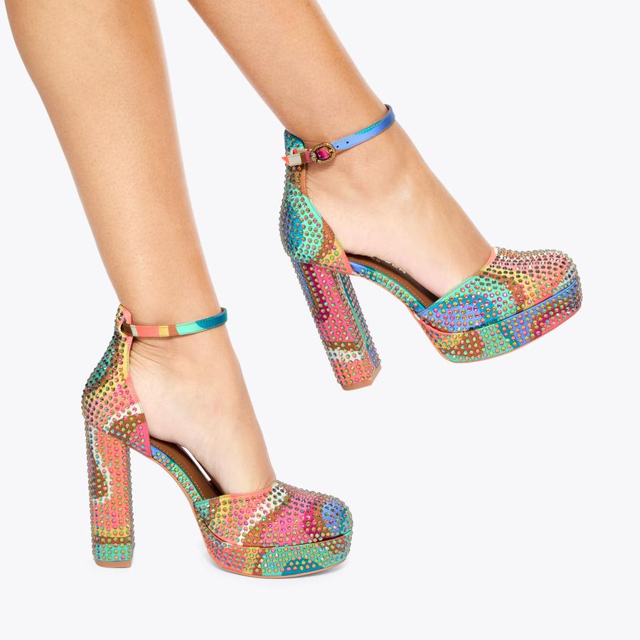 SHOREDITCH PLATFORM COURT Rainbow Wave Platform Court Sandal