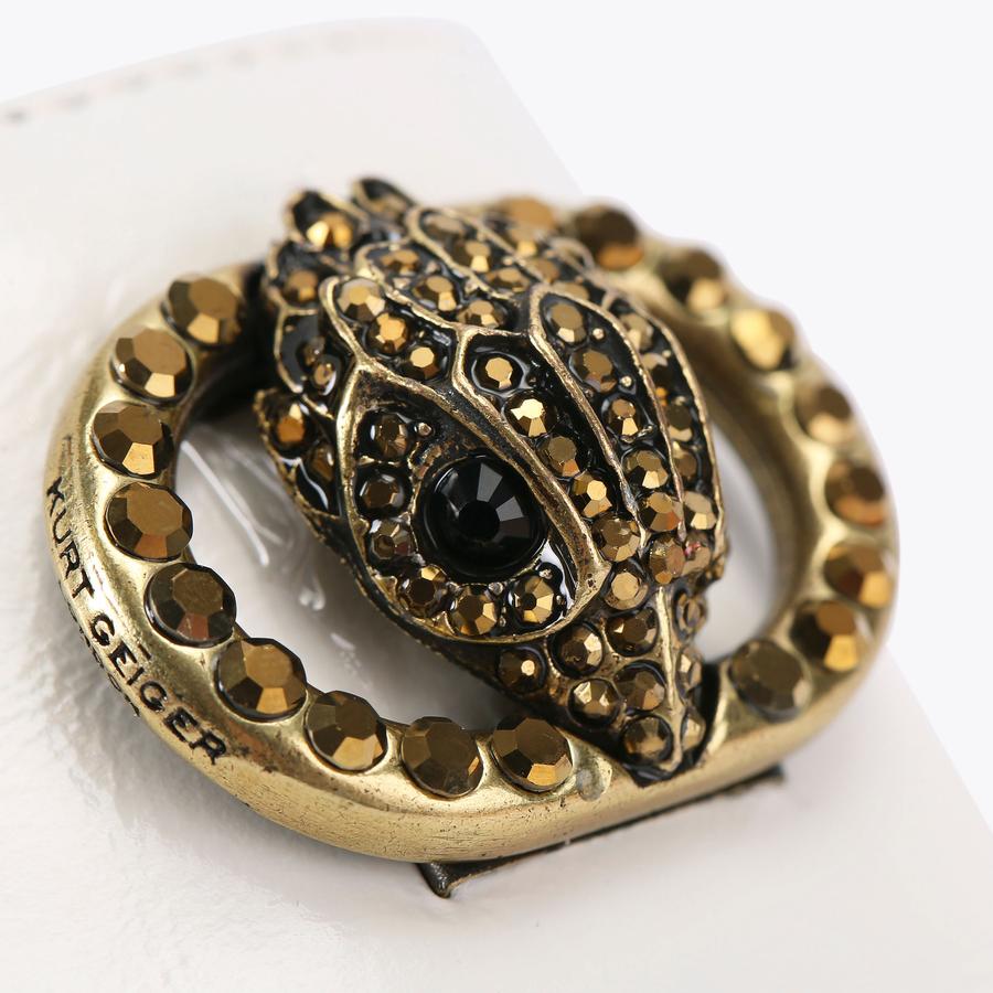 Chelsea Sq T-Bar White Patent Sandals | Kurt Geiger