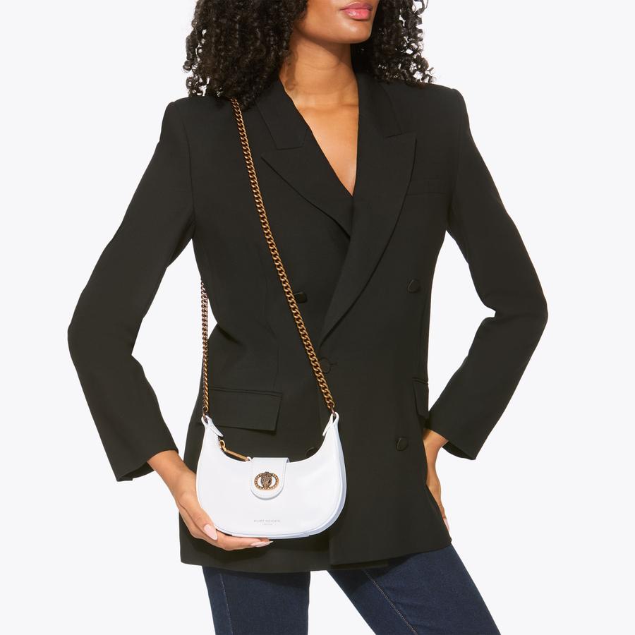 CHELSEA SM HOBO XBODY White Cross Body Purse by KURT GEIGER