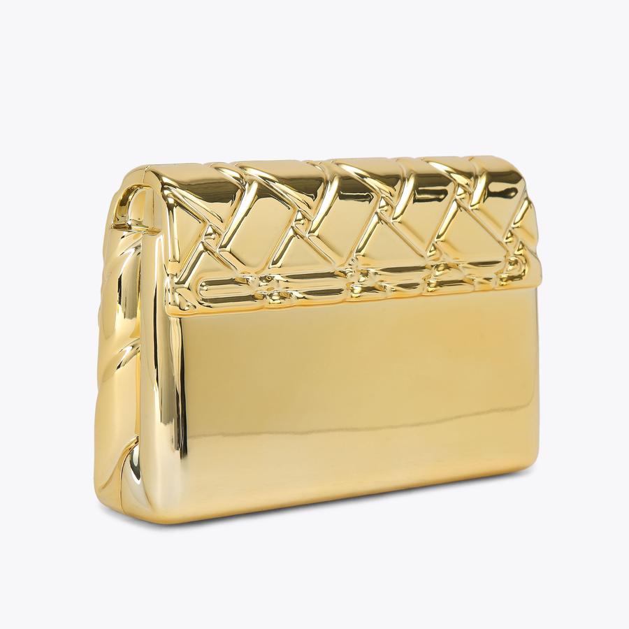 KENSINGTON BAG CLUTCH Gold Metallic Clutch Purse by KURT GEIGER LONDON