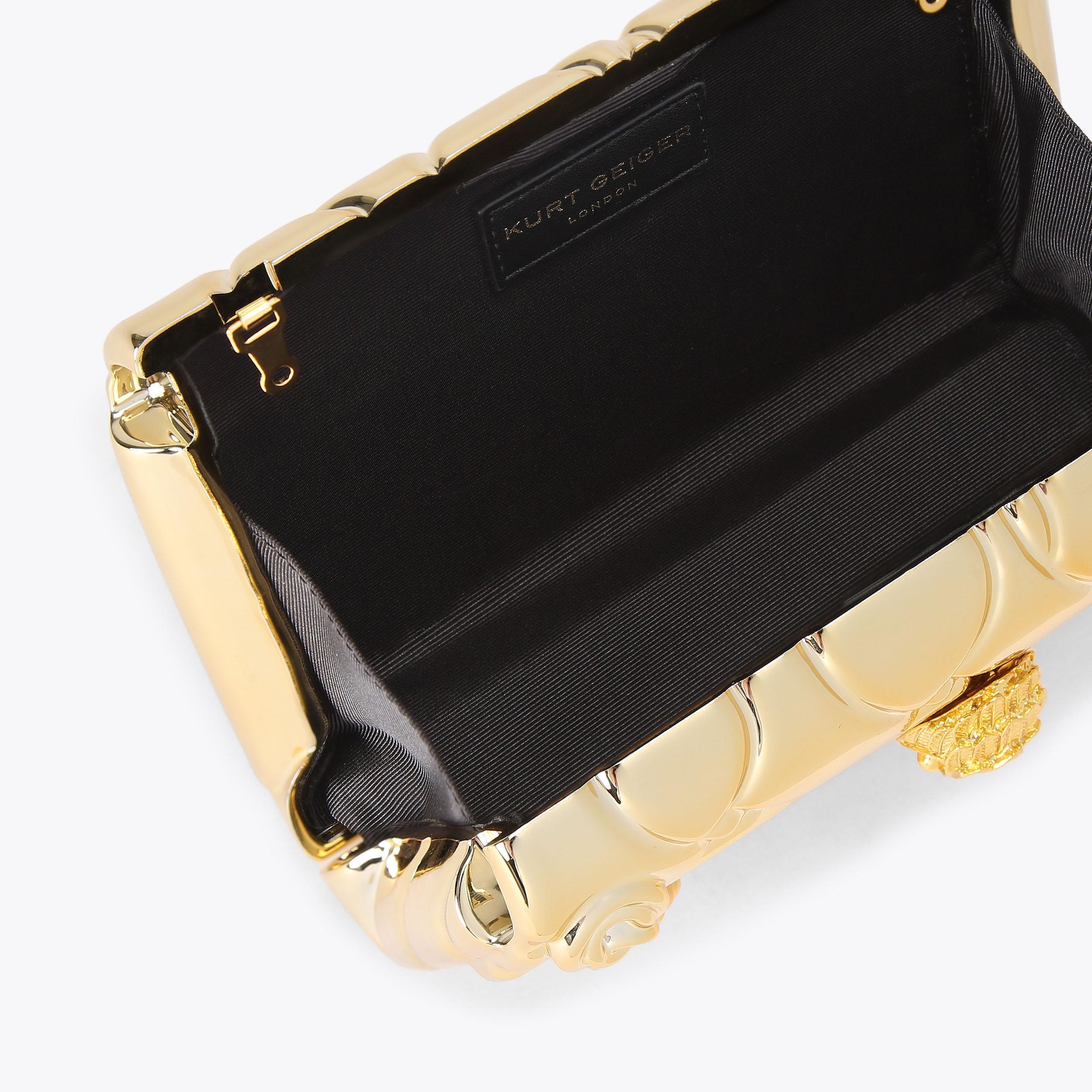 Kurt geiger gold clutch bag sale