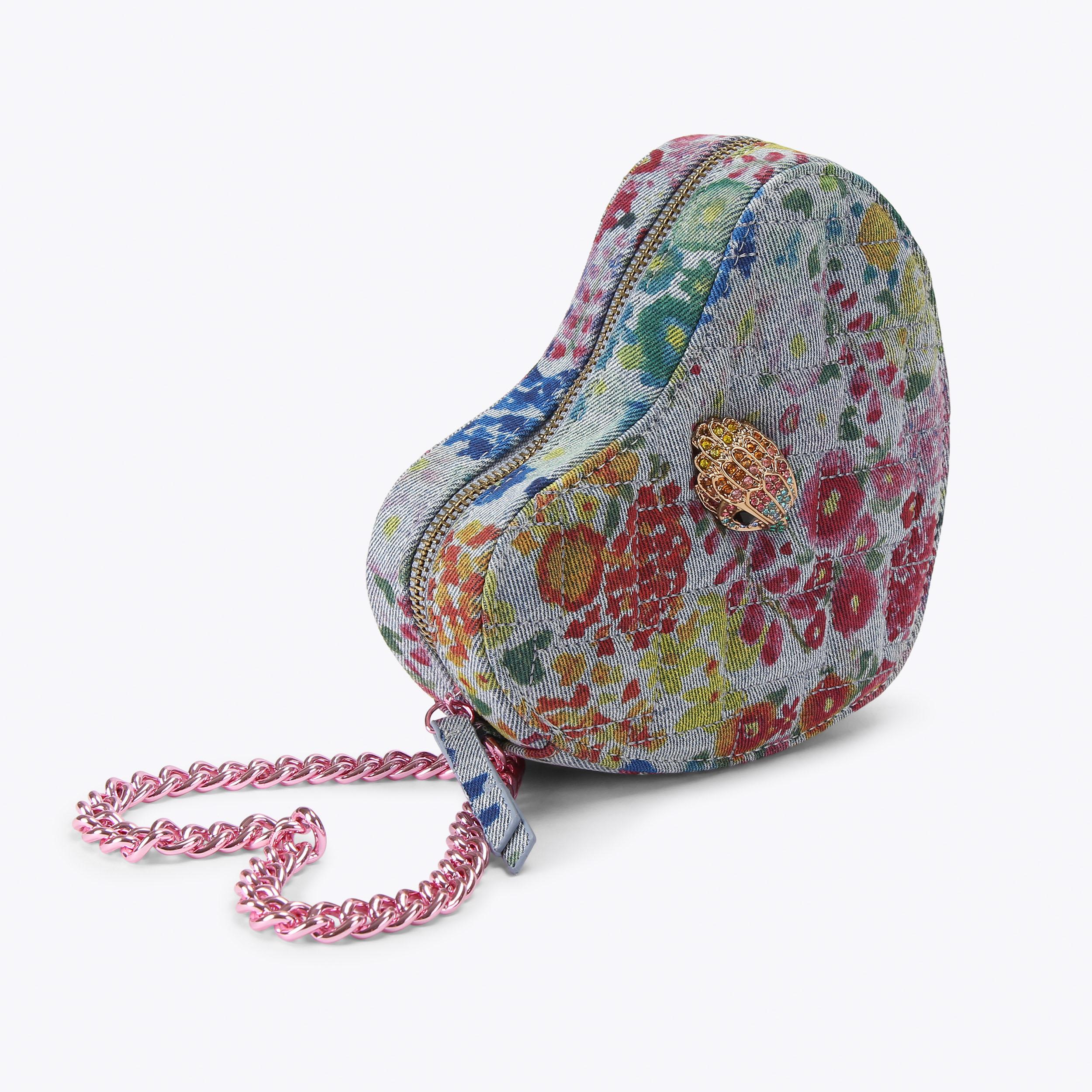 KENSINGTON HEART X BODY Blue Floral Cross Body Bag by Kurt Geiger