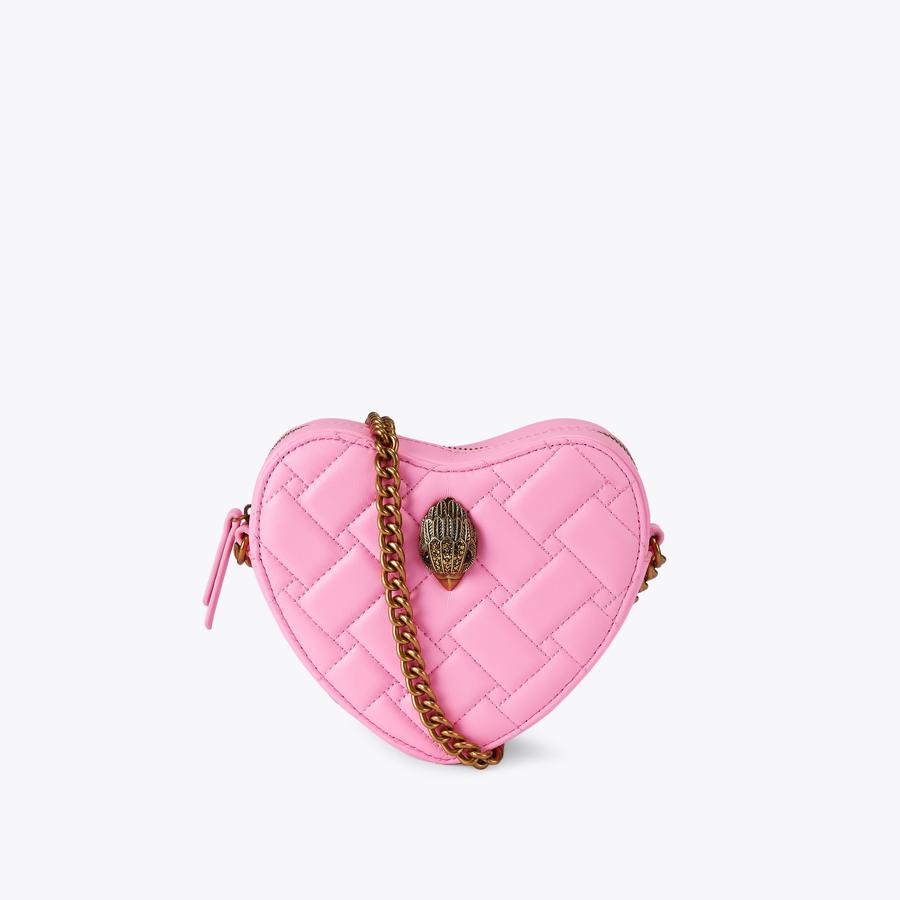 HEART ハート GOLD CD 極美品 KENSINGTON HEART X BODY Pink Leather Heart Cross Body Bag by Kurt