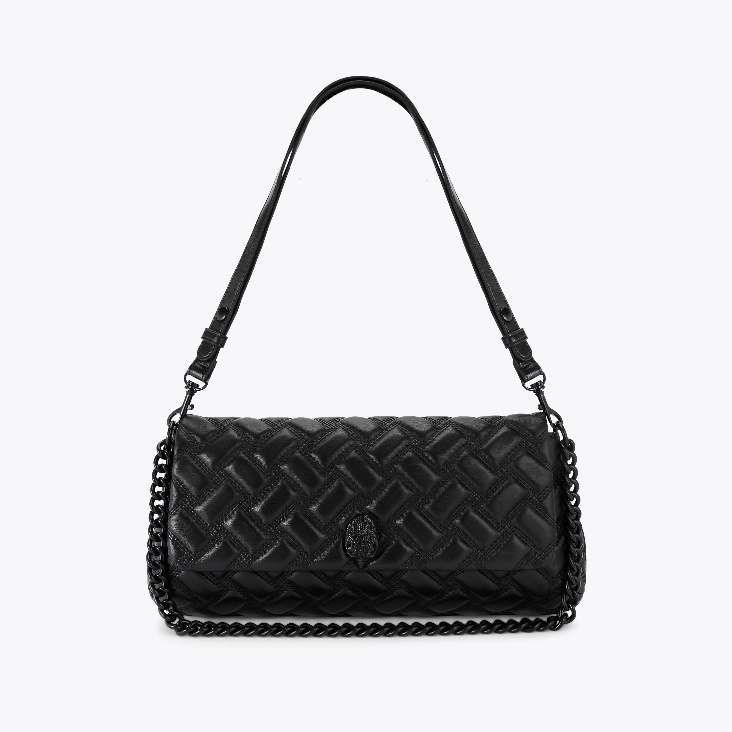 Kurt Geiger Medium shops Black Paper Woven Chain-link Bucket Style Shoulder Bag