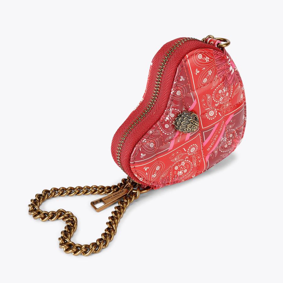 MICRO HEART CROSS BODY Red Paisley Cross Body Bag by KURT