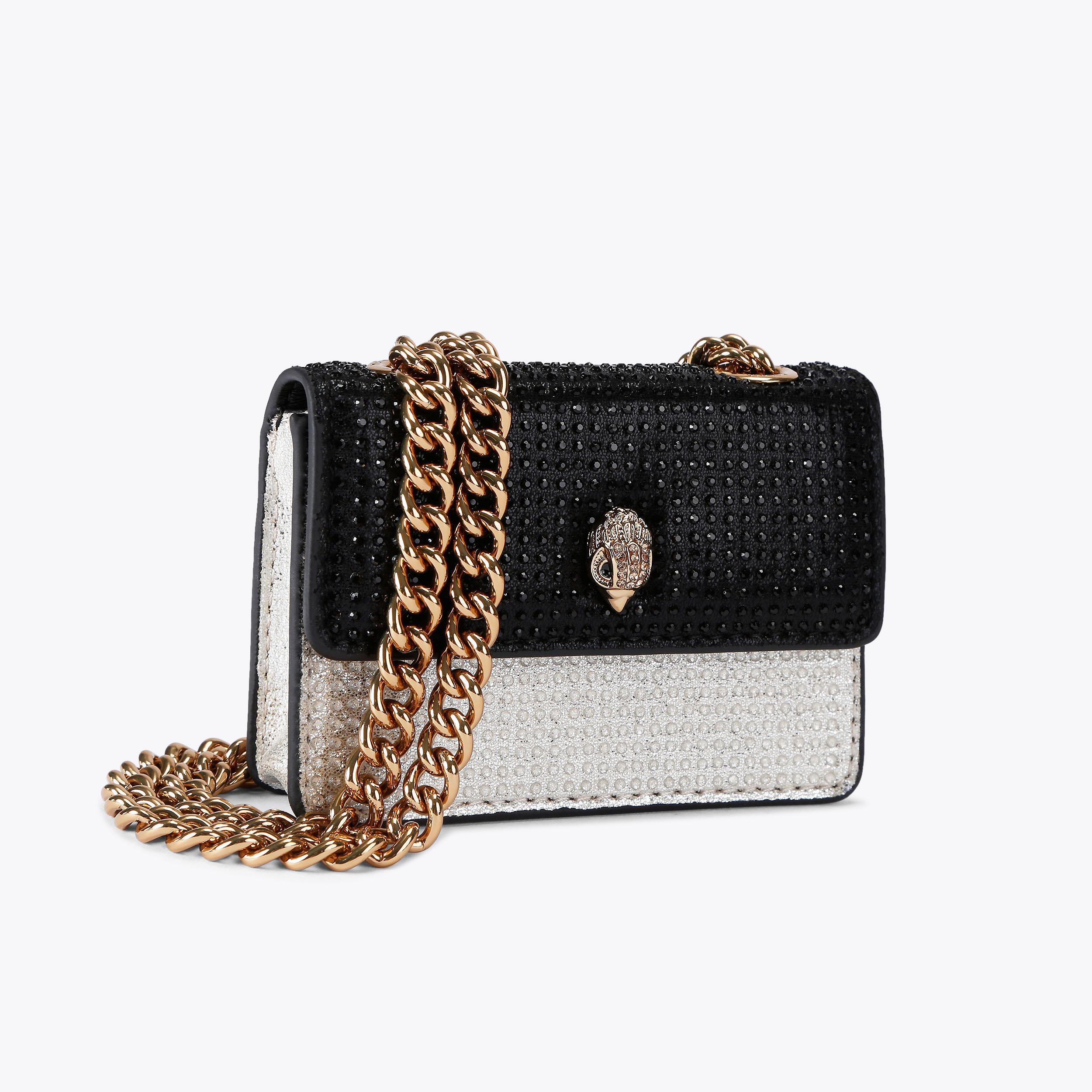MICRO KENSINGTON Black White Crystal Mini Bag by KURT GEIGER MICRO KENSINGTON Black White Crystal Mini Bag by KURT GEIGER