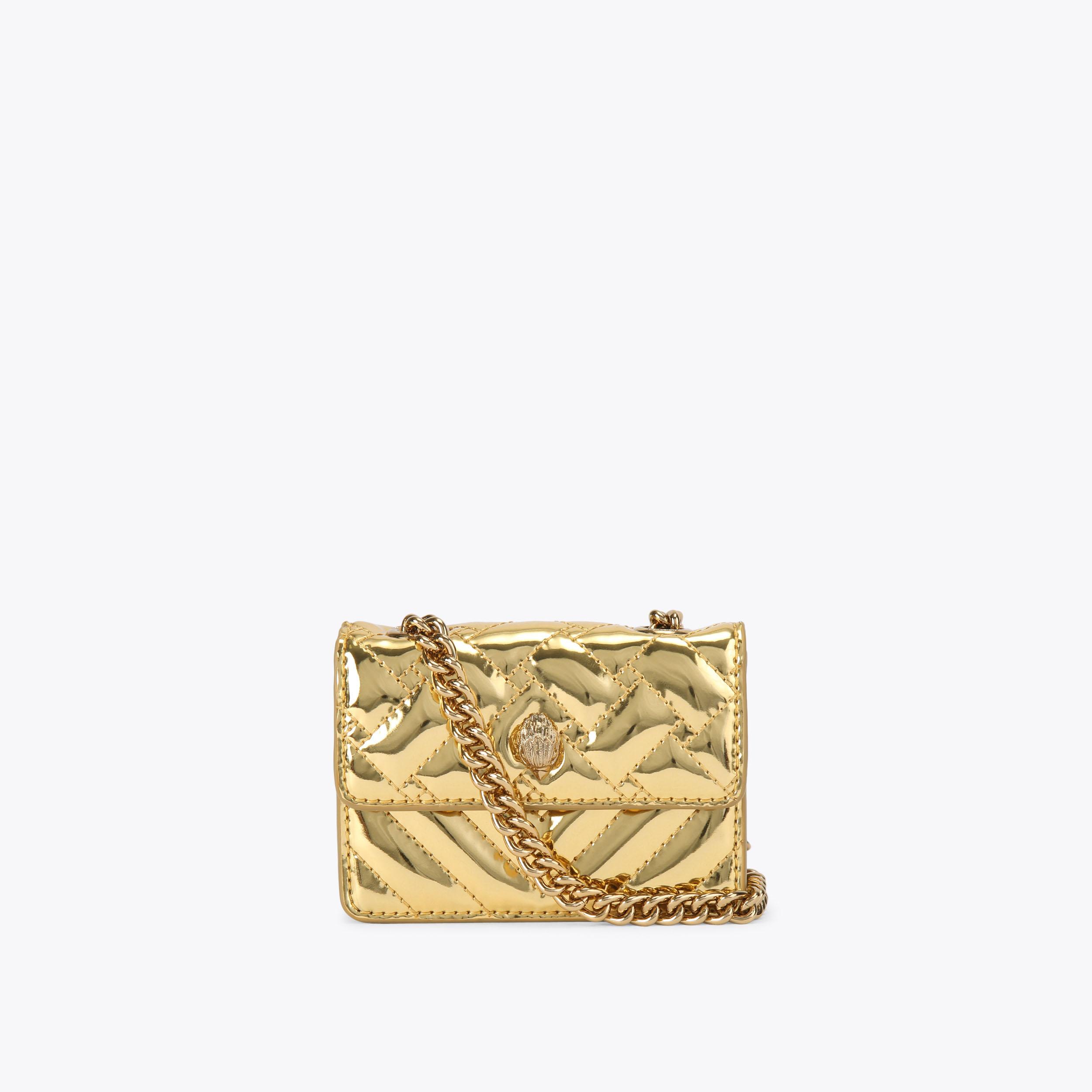 MICRO KENSINGTON Gold Metallic Cross Body Purse by KURT