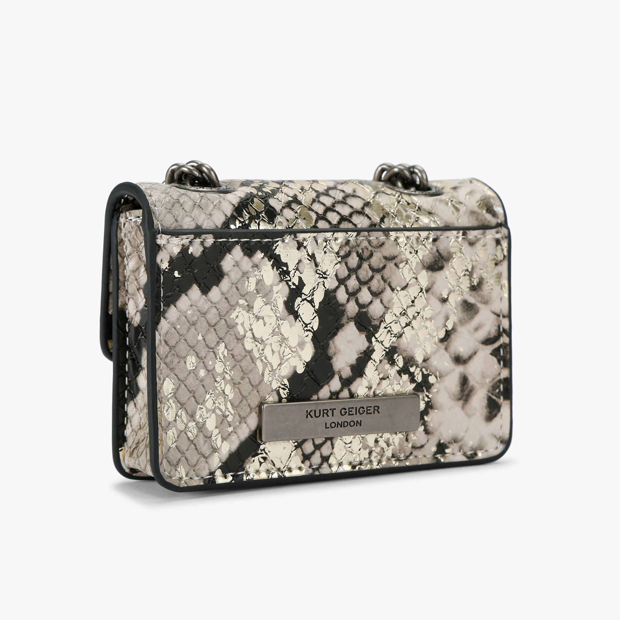 MICRO KENSINGTON Snake Print Micro Cross Body Purse by KURT GEIGER