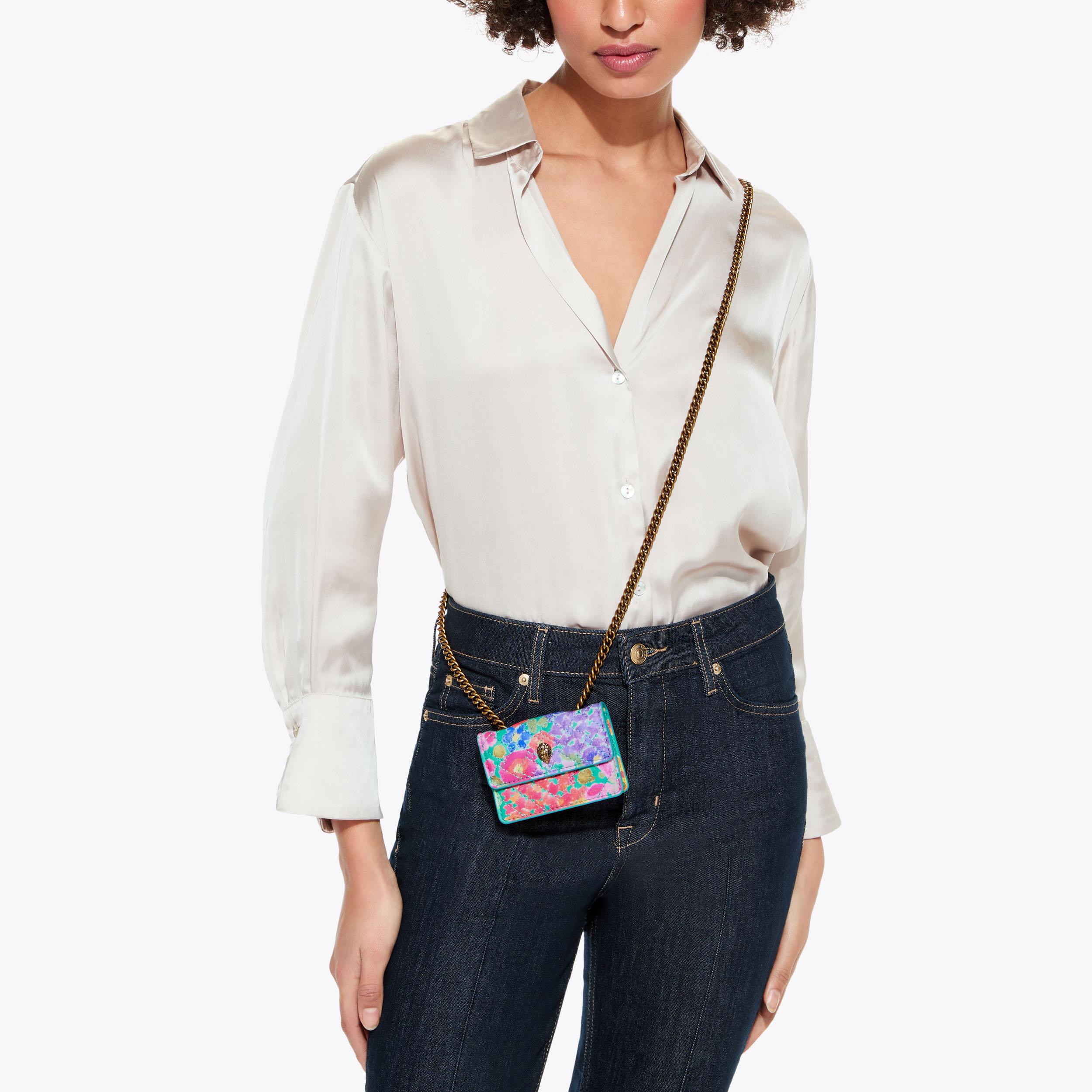 MICRO KENSINGTON Gold Metallic Cross Body Purse by KURT