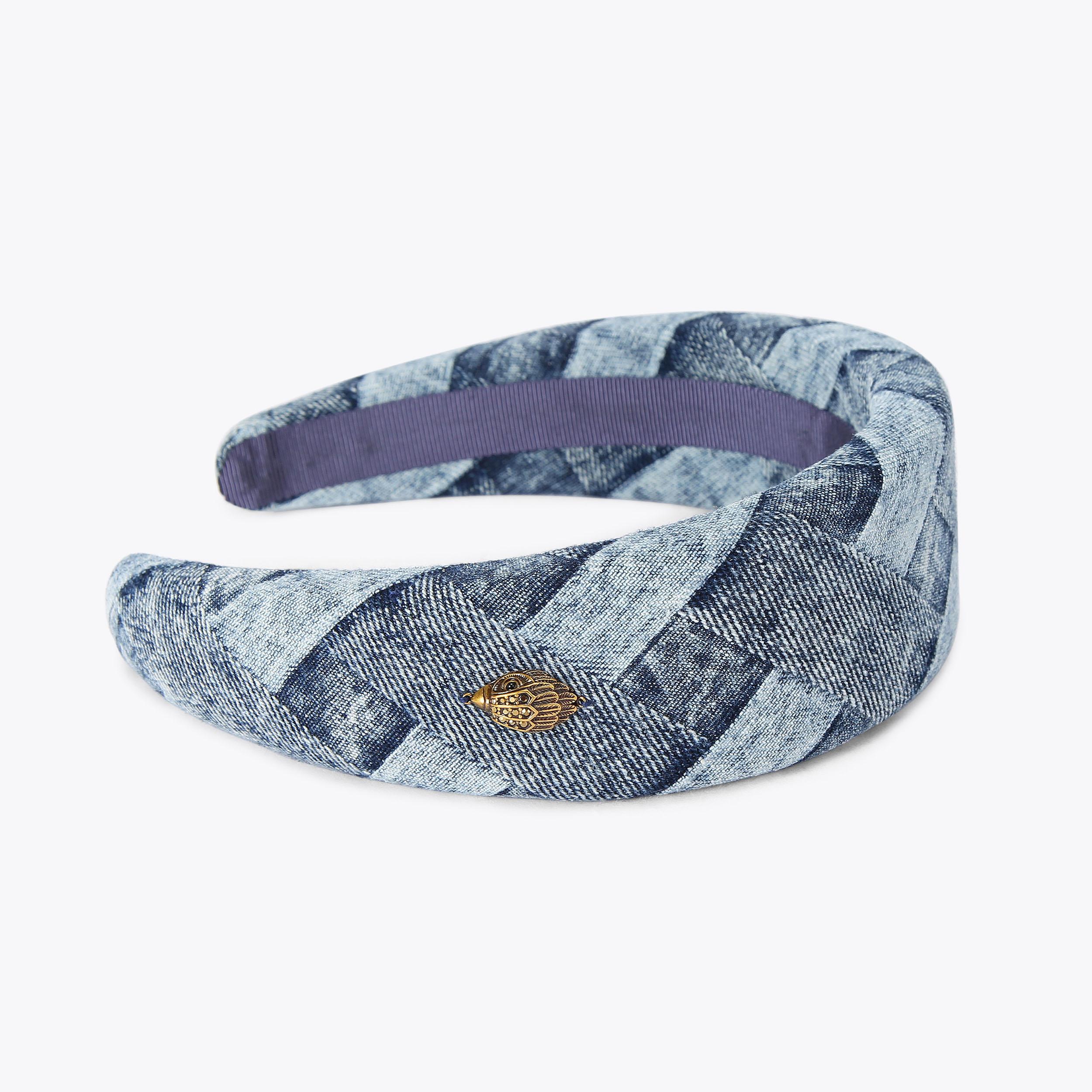 ヘアアクセサリー reaktund OG Headband DENIM DENIM HEADBAND Denim Bleach Weave Headband by KURT GEIGER LONDON