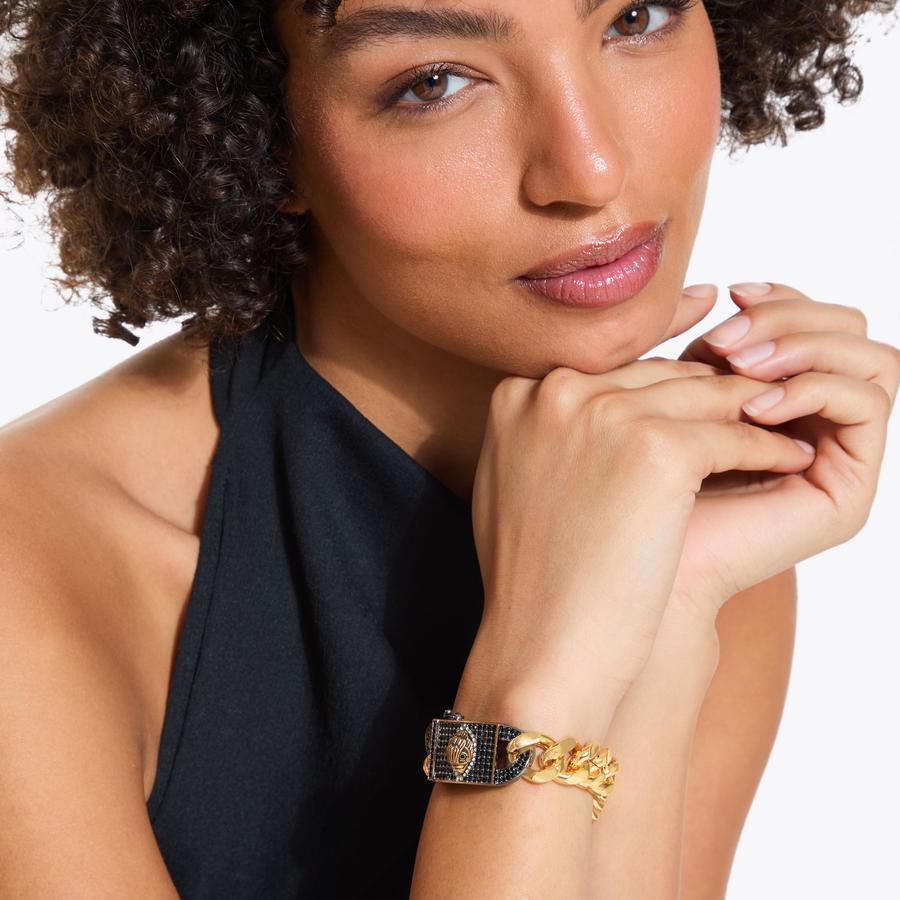 KENSINGTON PAVE BRACELET Black Crystal Chain Bracelet by