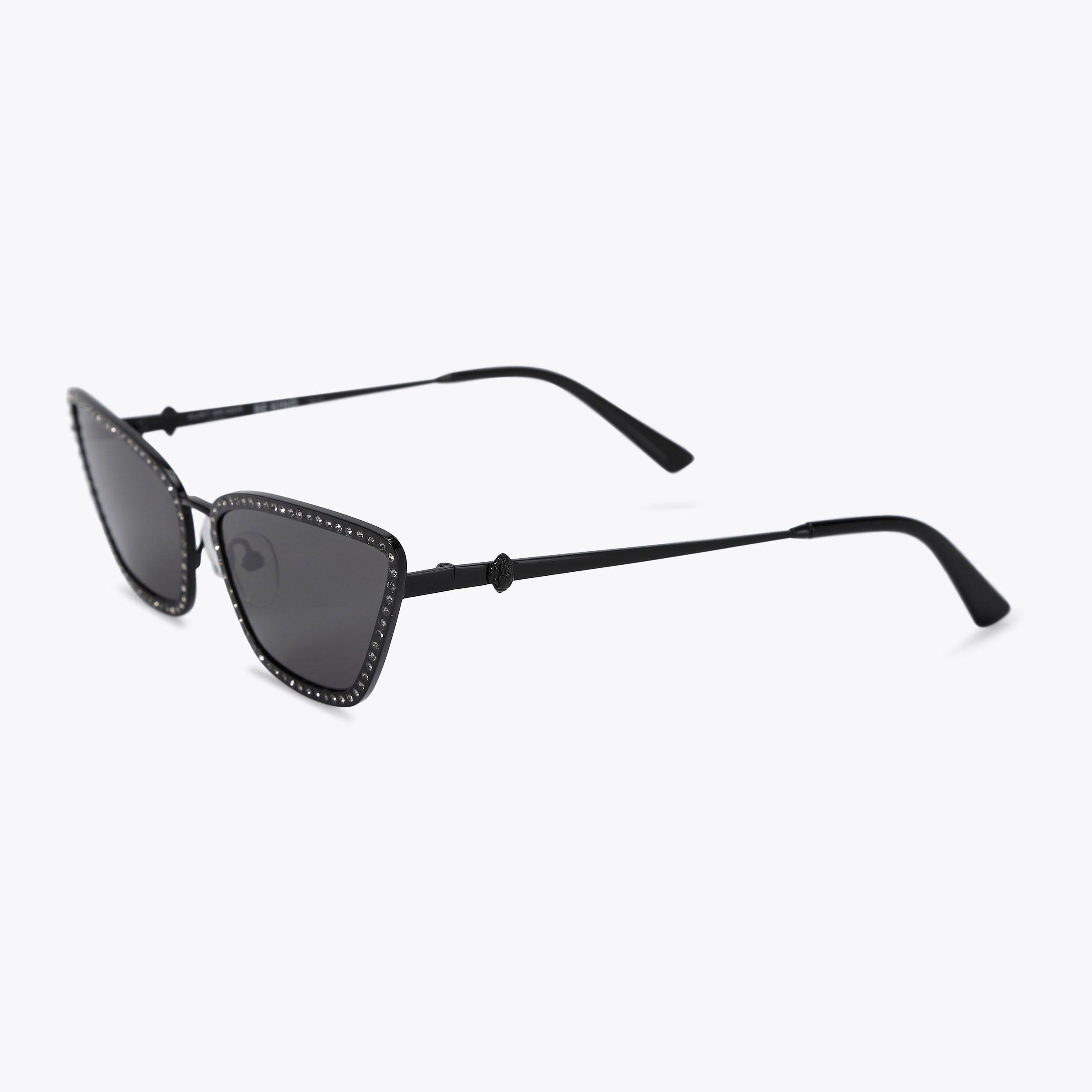Kurt Geiger Sleek Black Cat-Eye Sunglasses Black Cat Eye Sunglasses | Shoreditch Sm | Kurt Geiger main image 3