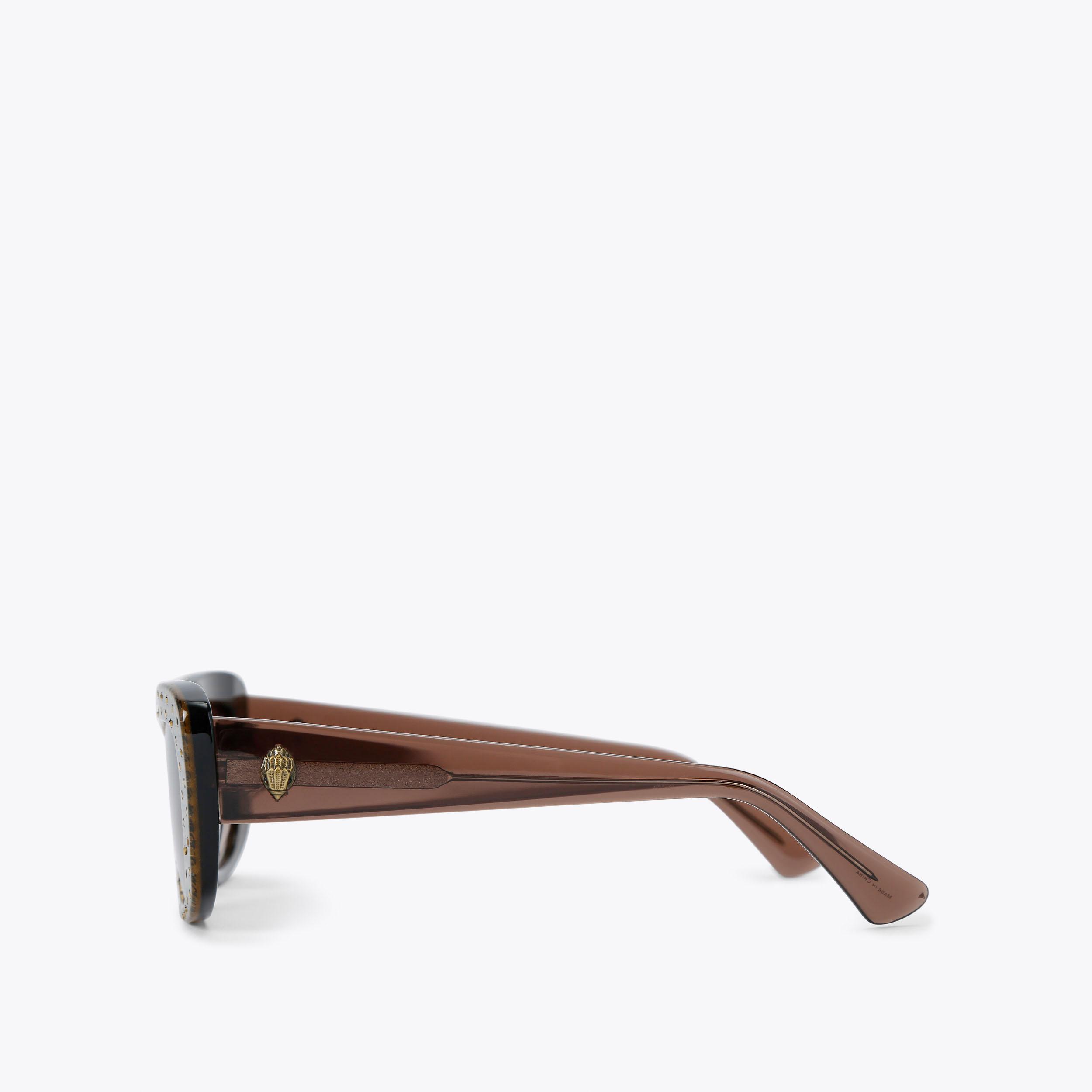 SHOREDITCH GEM RECTANGLE Blue Denim Weave Sunglasses by KURT