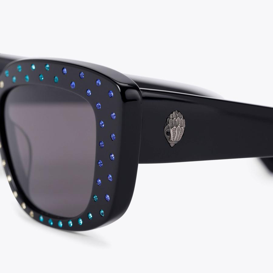 Shoreditch Gem Black Crystal Sunglasses | Kurt Geiger