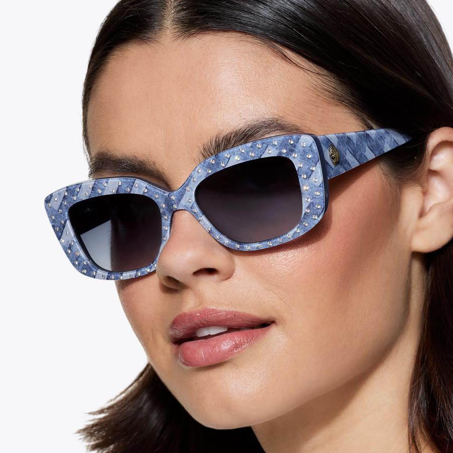 Kurt Geiger NIP London Blue Rectangular Sunglasses KURT OVERSIZED VISOR Beige Acetate Sunglasses by Kurt Geiger  main image 3