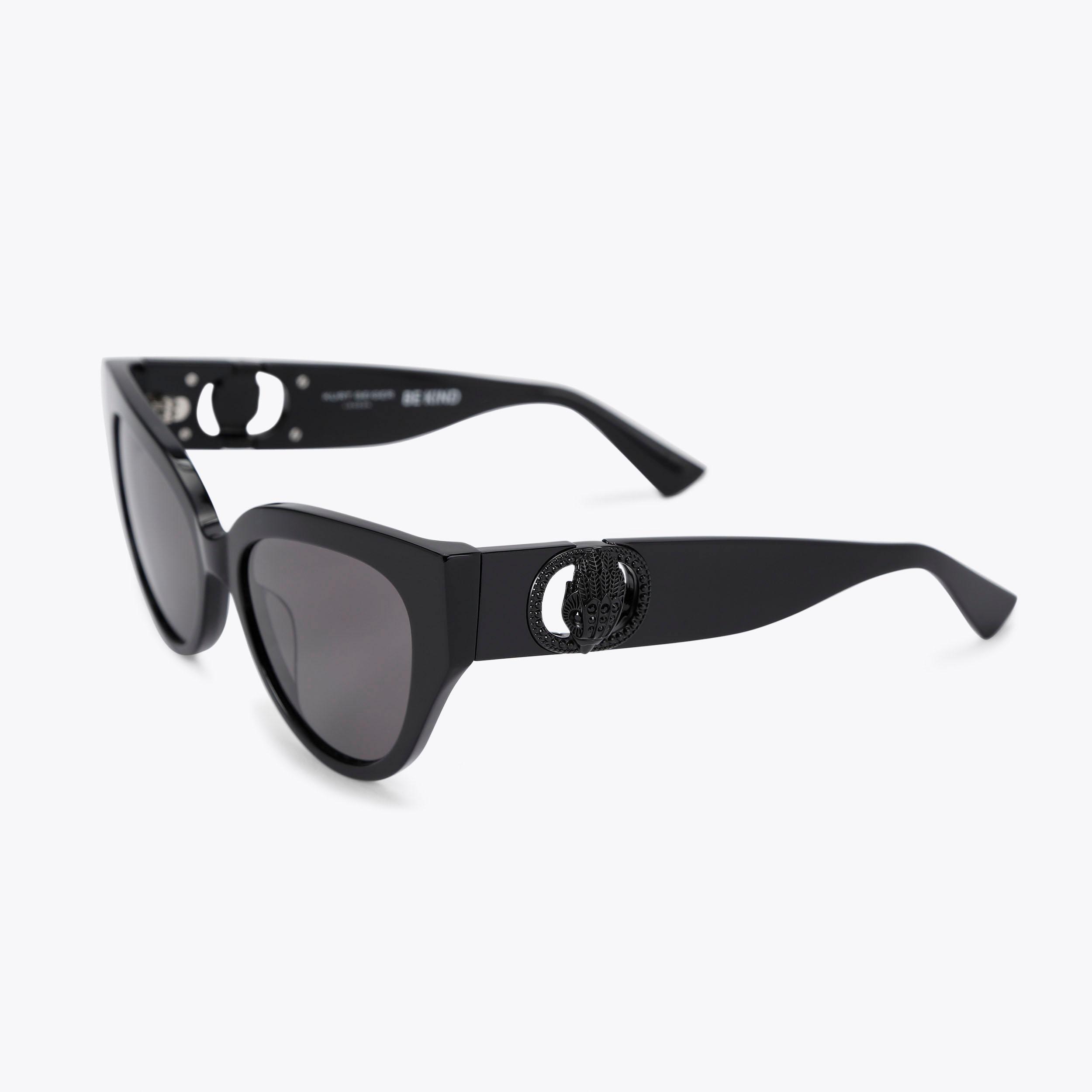 CHELSEA CAT EYE Black Acetate Cat Eye Sunglasses by KURT