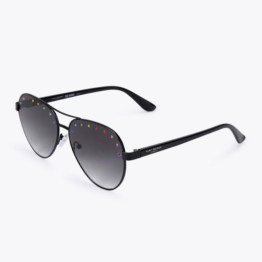 gem　0527 SHOREDITCH GEM RECTANGLE Houndstooth Crystal Sunglasses by