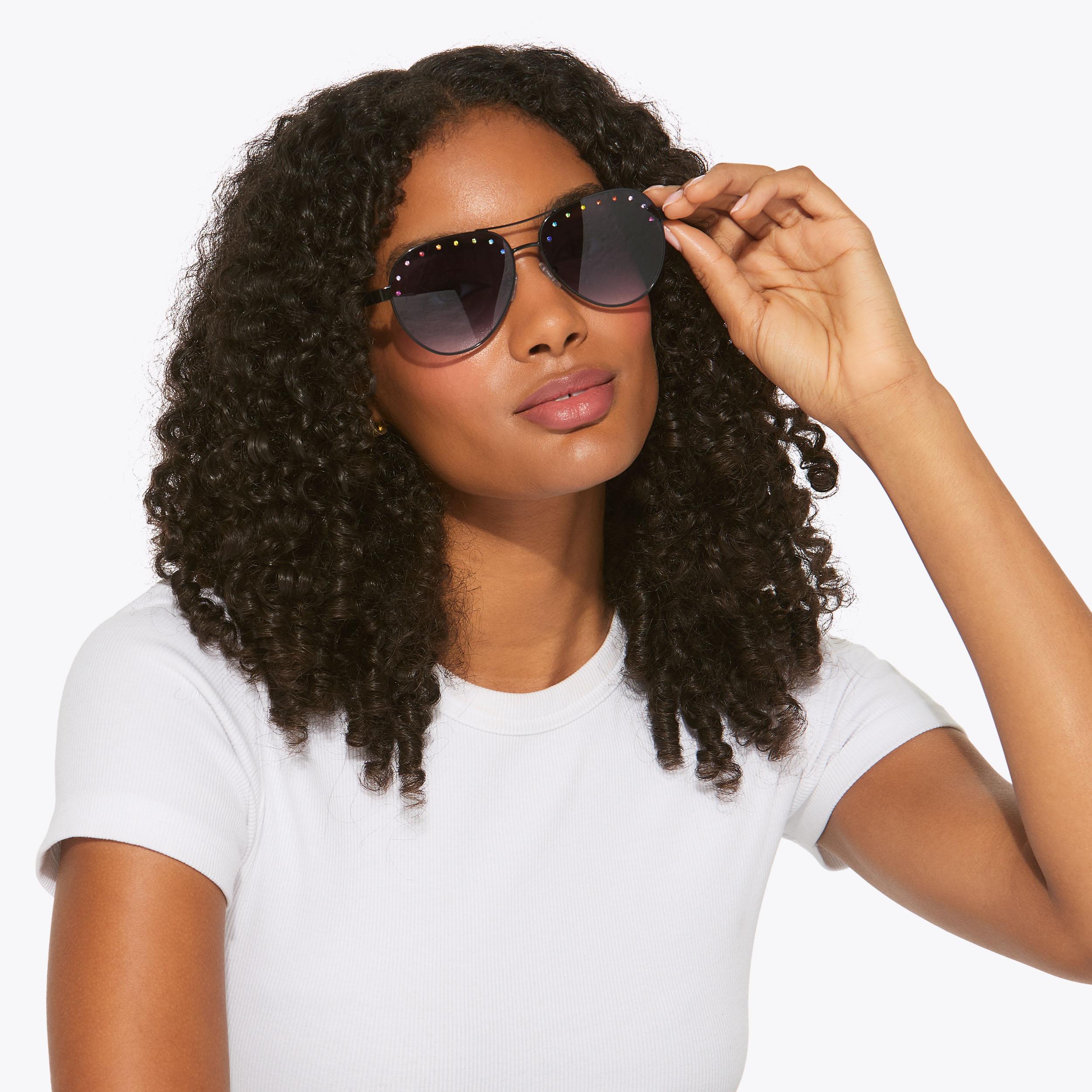 Aviator Gem Sunglasses | Crystal Styles | Kurt Geiger display picture 1