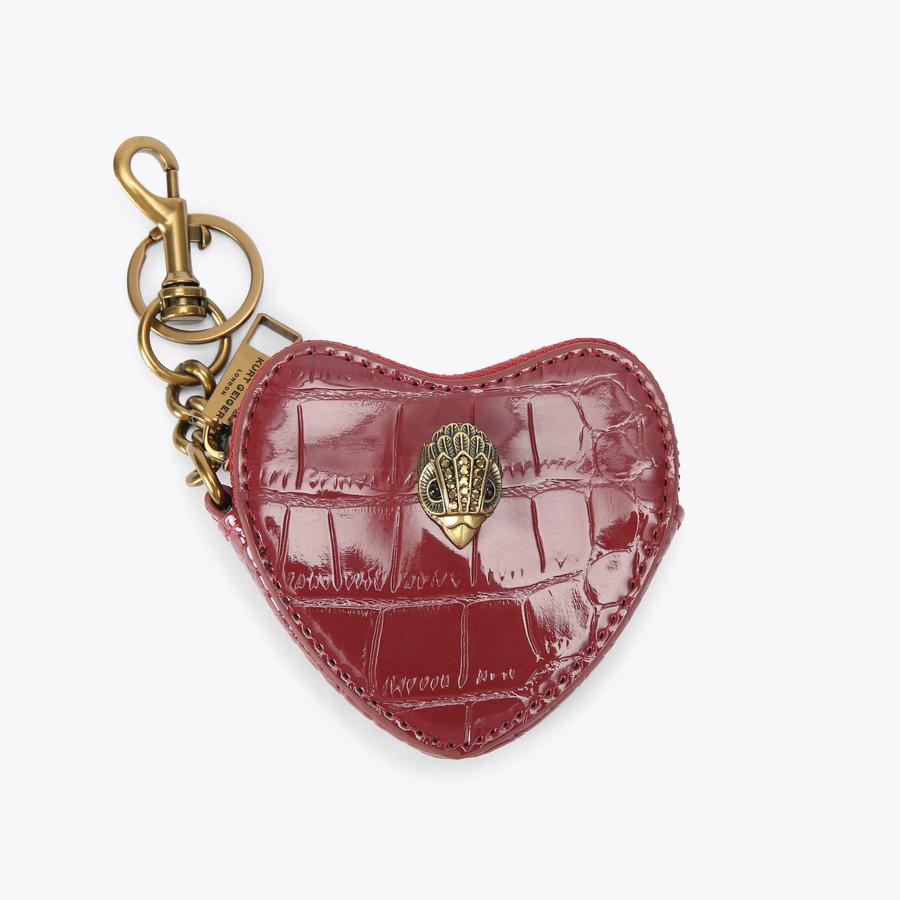 Red Croc Kensington Heart Keyring Charm | Kurt Geiger