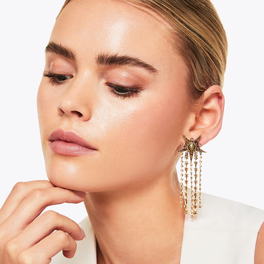 LG STAR EARRINGS Antiqued brass stud earrings by KURT GEIGER LONDON