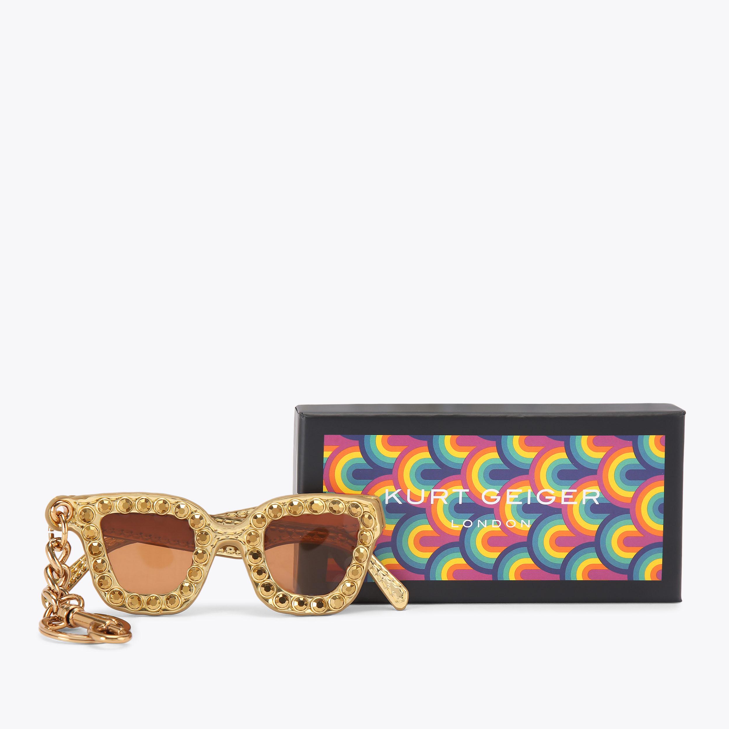 Kurt Geiger Pink Jeweled Sunglasses Bag Charm Keychain NWT Kurt Geiger London Kensington Card Bag Charm | Mercari main image 2